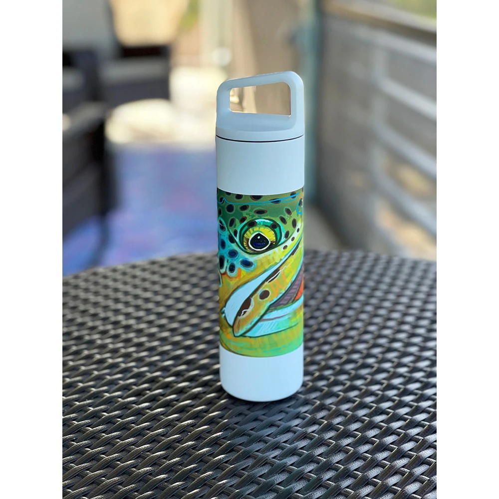DEREK DEYOUNG Brown Trout Widemouth Water Bottle 3 DEREK DEYOUNG Brown Trout Widemouth Water Bottle
