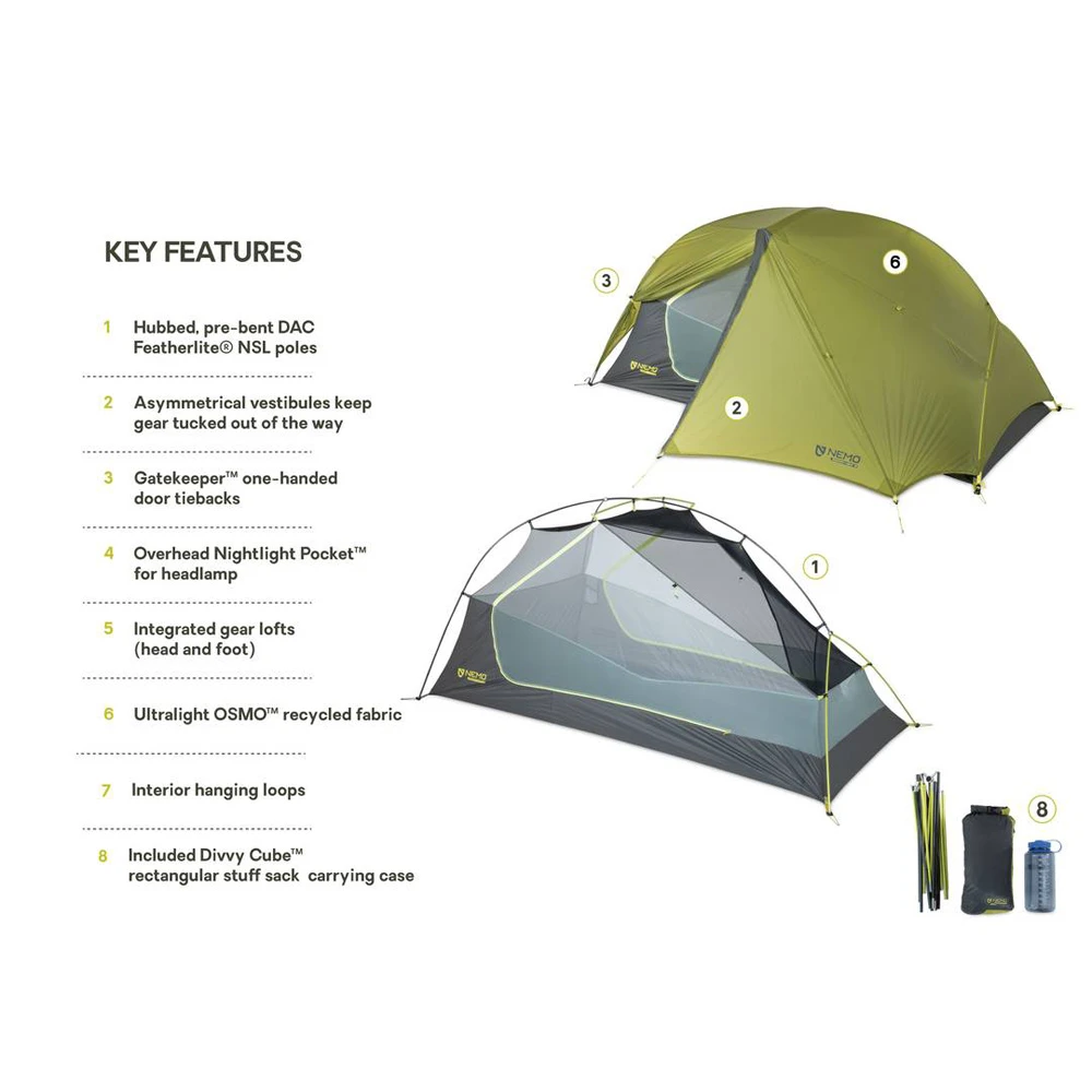 NEMO Dragonfly OSMO 2 Person Ultralight Backpacking Tent 4 NEMO Dragonfly OSMO 2 Person Ultralight Backpacking Tent - Image 2